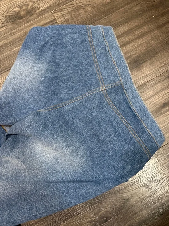 Striped Multi-Blue Denim Flare Jeans - Picture 3 of 4